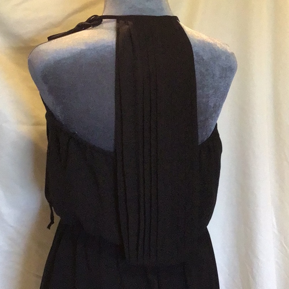 Heart soul size medium black sheer lined Halter romper with pleated back accent